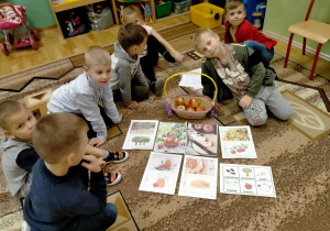 Dzieci poznają potrawy z jabłek oraz dowiadują się gdzie one rosną .